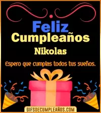 GIF Mensaje de cumpleaños Nikolas